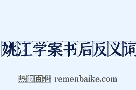 姚江学案书后反义词是什么意思的图片